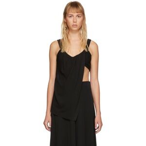 Proenza Schouler Black Asymmetrical Crop Top